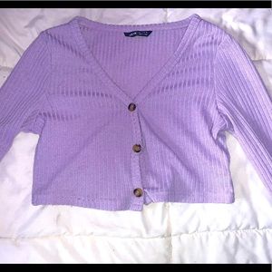 Purple crop top cardigan